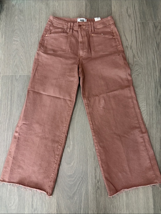 PAIGE Denim - PAIGE Wide-Leg Jeans in Burnt Copper Anessa